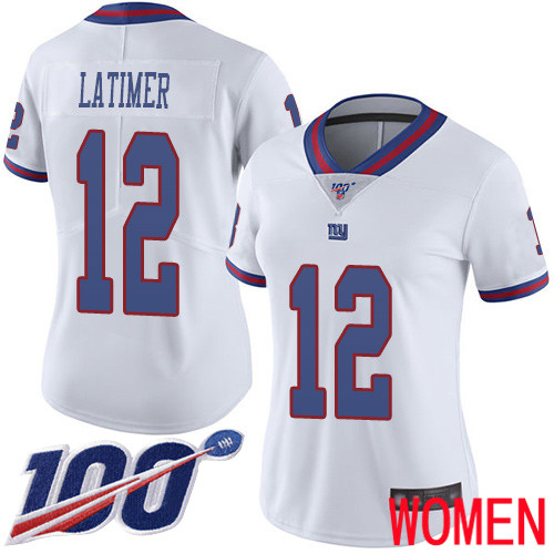 Women New York Giants #12 Cody Latimer Limited White Rush Vapor Untouchable 100th Season Football NFL Jersey->new york giants->NFL Jersey